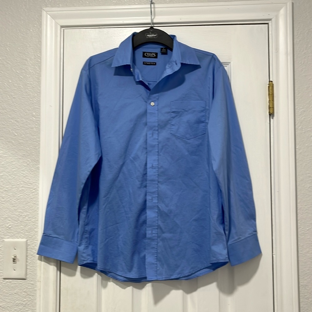 Chaps long sleeve blue button down boys size 14/16